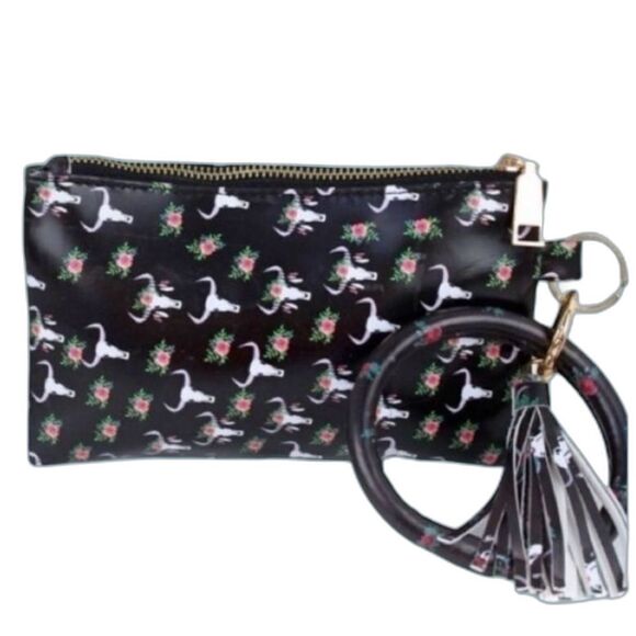 Western Skull Floral Print Wristlet Clutch - Picture 13 of 13